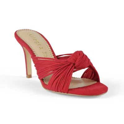 ALLEGRA JAMES WOMEN'S JANE RED VEGAN SUEDE OPEN TOE DAY PARTY EVENING MULE