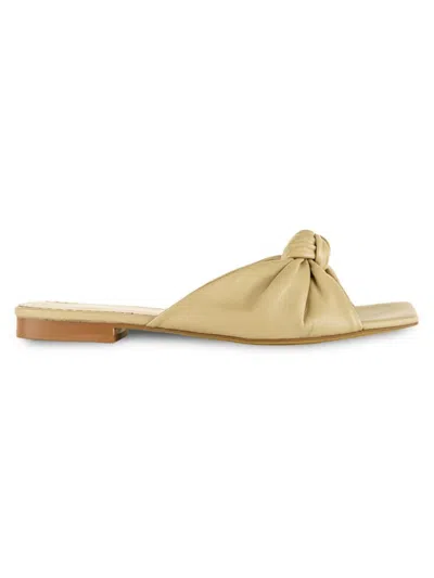 Allegra James Women's Knot Flat Sandal In Beige