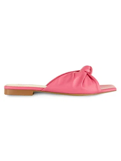 Allegra James Women's Knot Flat Sandal In Hot Pink