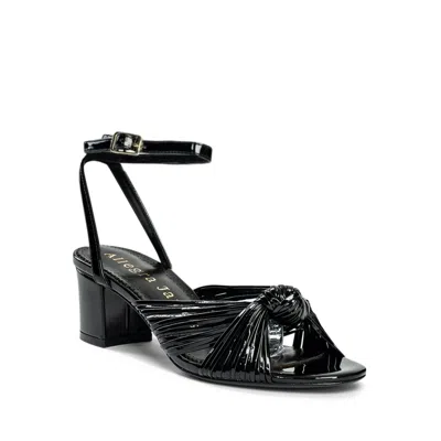Allegra James Women's Layla Black Work Evening Leather Low Heel Sandal