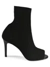 Allegra James Women's Lina Peep-toe Knit Sock Pumps In Black Knit