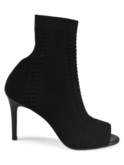 Allegra James Women's Lina Peep-toe Knit Sock Pumps In Black Knit