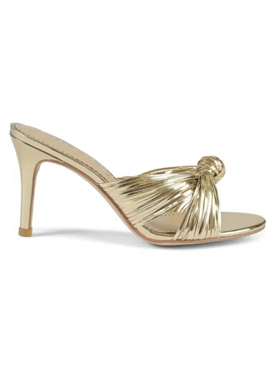 Allegra James Women's Marly Metallic Knotted Leather Sandals In Gold