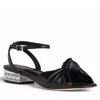 Allegra James Mina Leather Knot Sandal In Black