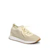 Allegra James Josie Knit Sneaker In Beige/black