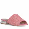Allegra James Blanche Tweed Slide In Pink/purple