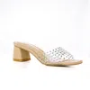 Allegra James Women's Neutrals Vera Clear Lucite Wedding Party Evening Leather Sandal In Beige/black