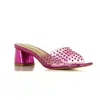 Allegra James Women's Pink / Purple Vera Magenta Lucite Rhinestones Metallic Evening Party Leather Sandal In Pink/purple