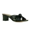 Allegra James Women's Sophie Black Vegan Leather Work Evening Day Chunky Heel Sandal In Black