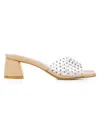 Allegra James Women's Neutrals Vera Clear Lucite Wedding Party Evening Leather Sandal In Beige