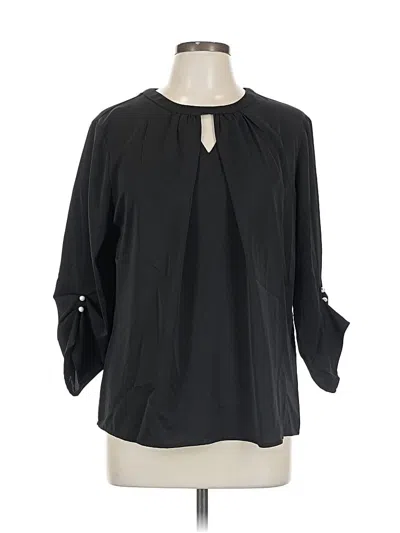 Pre-owned Allegra K 3/4 Sleeve Blouse In Black