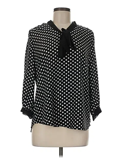 Pre-owned Allegra K 3/4 Sleeve Blouse In Black