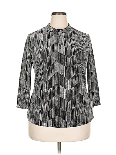 Pre-owned Allegra K 3/4 Sleeve Blouse In Silver