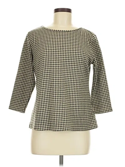 Pre-owned Allegra K 3/4 Sleeve T-shirt In Brown