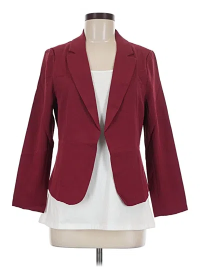 Pre-owned Allegra K Blazer Jacket In Burgundy