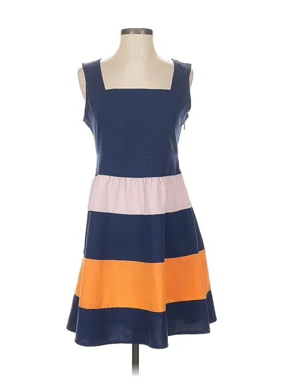 Pre-owned Allegra K Casual Dress In Blue