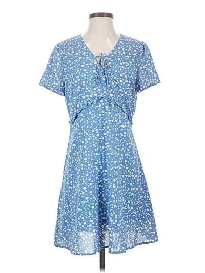 Pre-owned Allegra K Casual Dress In Blue
