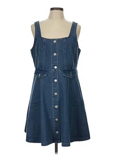Pre-owned Allegra K Casual Dress In Blue