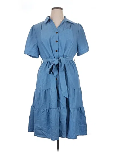 Pre-owned Allegra K Casual Dress In Blue