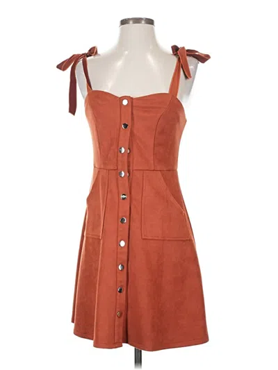 Pre-owned Allegra K Casual Dress In Brown