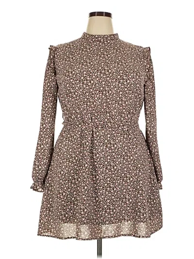 Pre-owned Allegra K Casual Dress In Brown