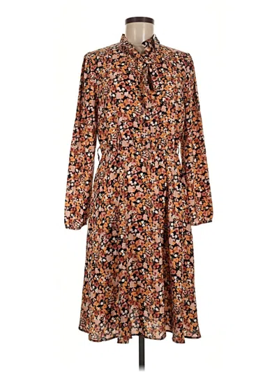 Pre-owned Allegra K Casual Dress In Brown