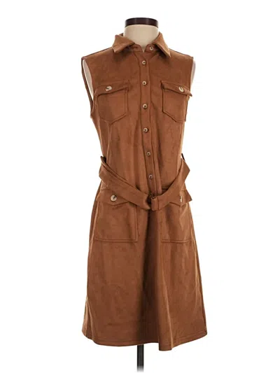 Pre-owned Allegra K Casual Dress In Brown