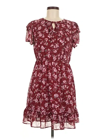 Pre-owned Allegra K Casual Dress In Burgundy