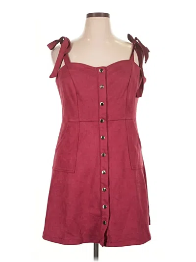 Pre-owned Allegra K Casual Dress In Burgundy