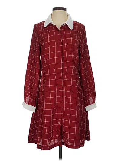 Pre-owned Allegra K Casual Dress In Burgundy