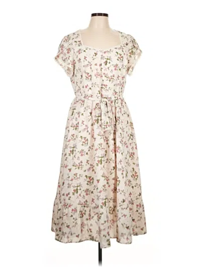 Pre-owned Allegra K Casual Dress In Ivory