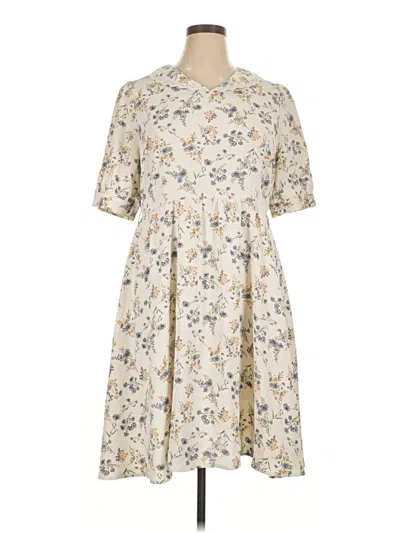 Pre-owned Allegra K Casual Dress In White