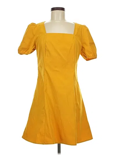 Pre-owned Allegra K Casual Dress In Yellow