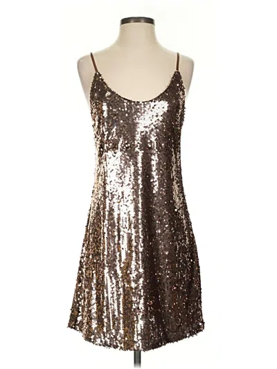 Pre-owned Allegra K Cocktail Dress In Gold