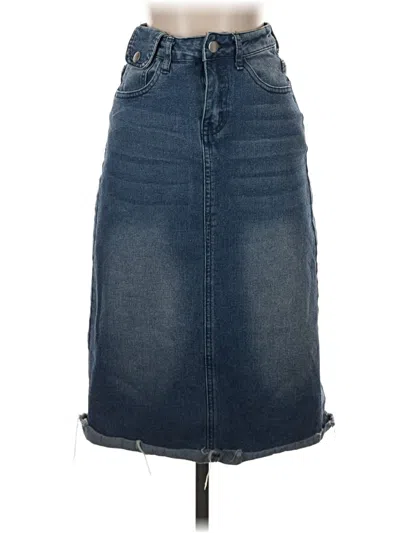Pre-owned Allegra K Denim Skirt In Blue