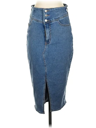 Pre-owned Allegra K Denim Skirt In Blue
