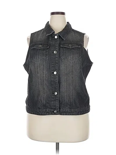 Pre-owned Allegra K Denim Vest In Gray