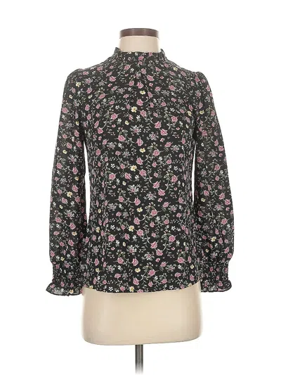 Pre-owned Allegra K Long Sleeve Blouse In Black