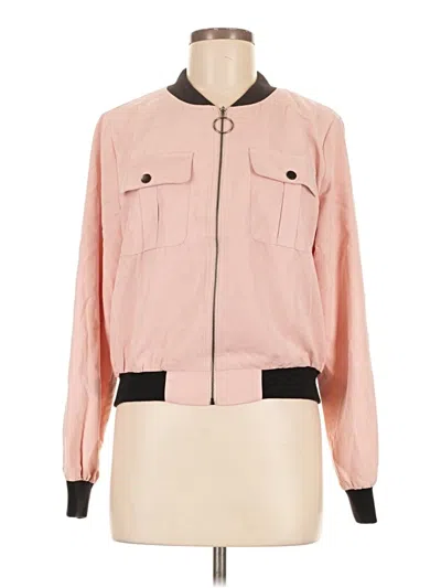 Pre-owned Allegra K Long Sleeve Blouse In Pink