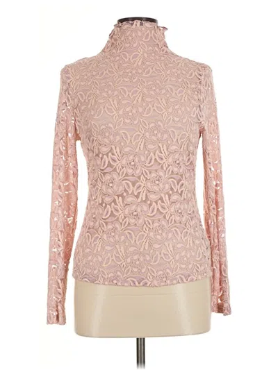Pre-owned Allegra K Long Sleeve Blouse In Pink