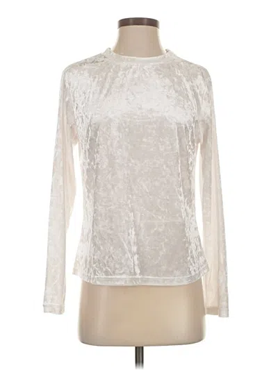 Pre-owned Allegra K Long Sleeve Blouse In Silver