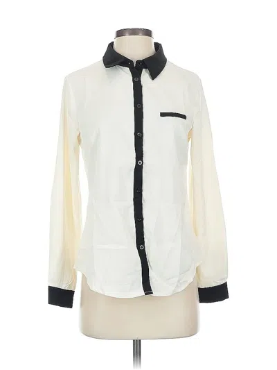 Pre-owned Allegra K Long Sleeve Blouse In White