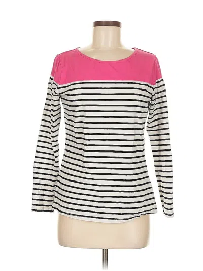 Pre-owned Allegra K Long Sleeve Top Pink Boatneck Tops
