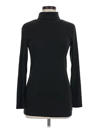 Pre-owned Allegra K Long Sleeve Turtleneck In Black