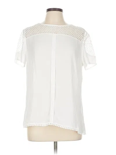 Pre-owned Allegra K Short Sleeve Blouse In White