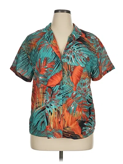 Pre-owned Allegra K Short Sleeve T-shirt In Teal