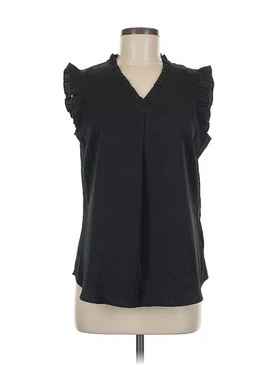 Pre-owned Allegra K Sleeveless Blouse In Black