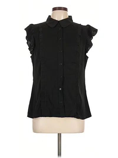 Pre-owned Allegra K Sleeveless Blouse In Black