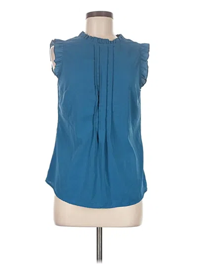 Pre-owned Allegra K Sleeveless Blouse In Blue