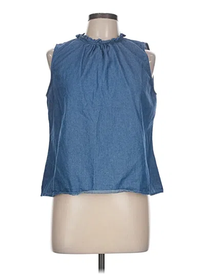 Pre-owned Allegra K Sleeveless Blouse In Blue